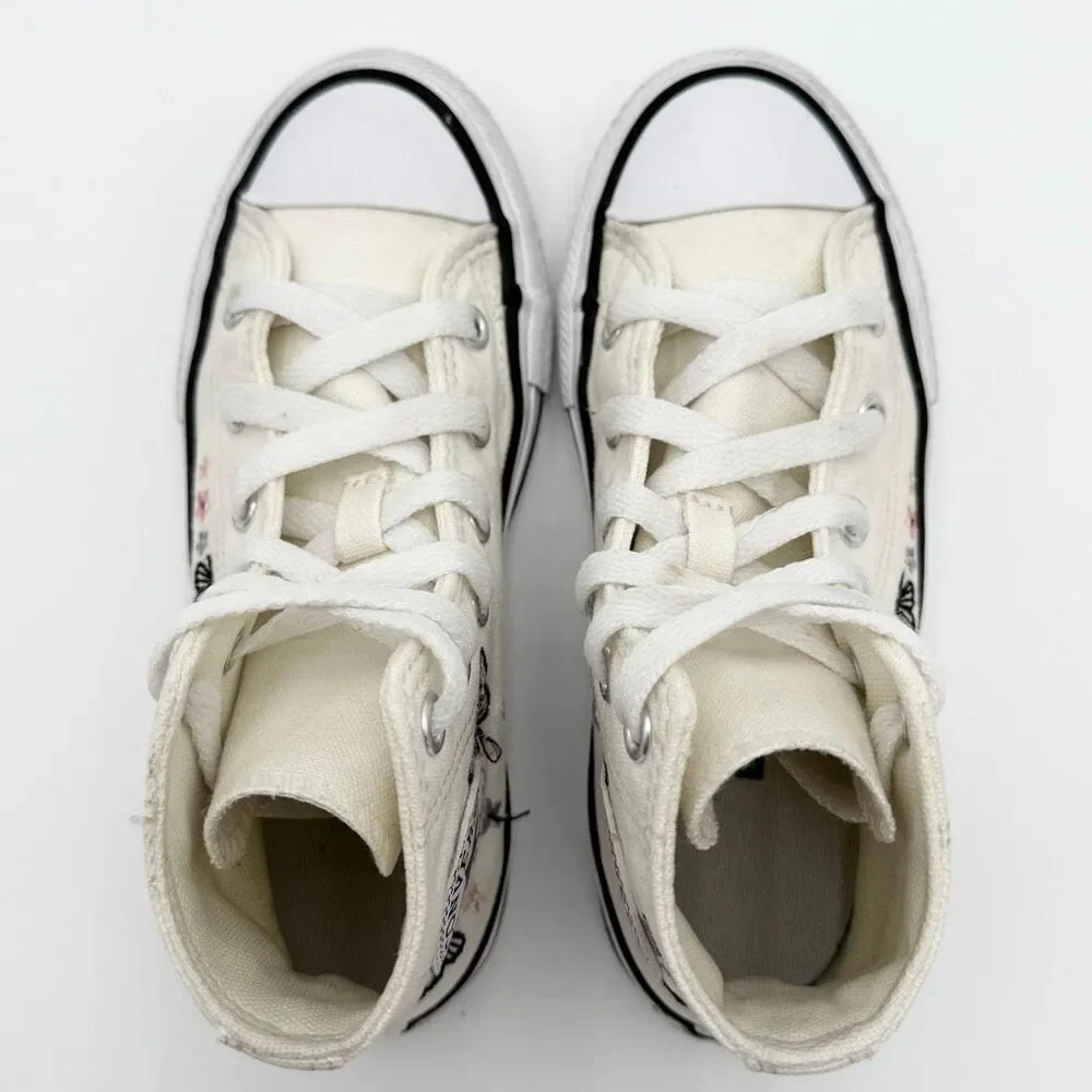 Converse All Star Chuck Taylor High Top Embroidered Butterflies Stars - US Littl